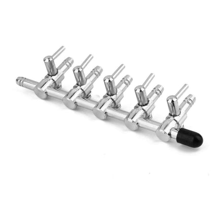 EZ LIVING Stainless Steel Air Flow Control Valves Aquarium Tube Splitter Inlet Water Fish Pumps (5Way)