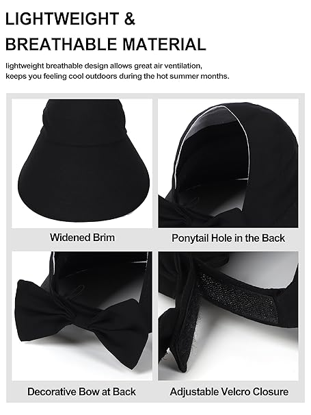 EZ LIVING Sun Hats for Women Wide Brim Visor UV Protection Hat for Beach Summer Packable Hat