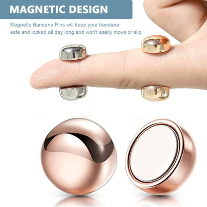 EZ LIVING 4 Pairs Hijab Pins Round Hijab Magnetic Pins for Women Girls Multi-Use Pinless Magnet Pins for Hijab Muslim Scarf Saree Pins Clothing Button Clip