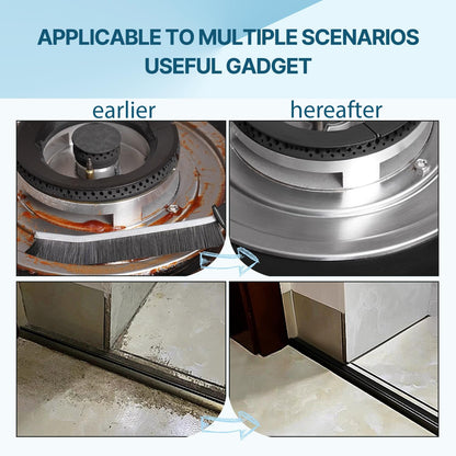 EZ LIVING 3Pcs Gap Cleaning Brush with Long Handle - Hard Bristle Crevice Cleaner for Home & Kitchen, Wash Basin, Sink, Sliding Window, Stove, Toilet Seat, Gas - Small Scrub Brush for Deep Cleaning