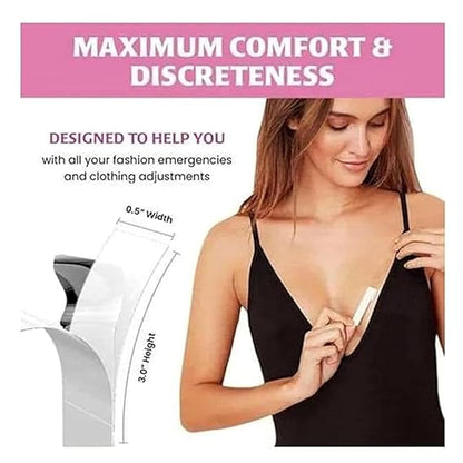 EZ LIVING Strips Double Sided Tape for Fashion, Clothing and Body | All Day Strength Invisible Dress Tape for women | Gentle to stick on Skin and clothes | Transparent Tap