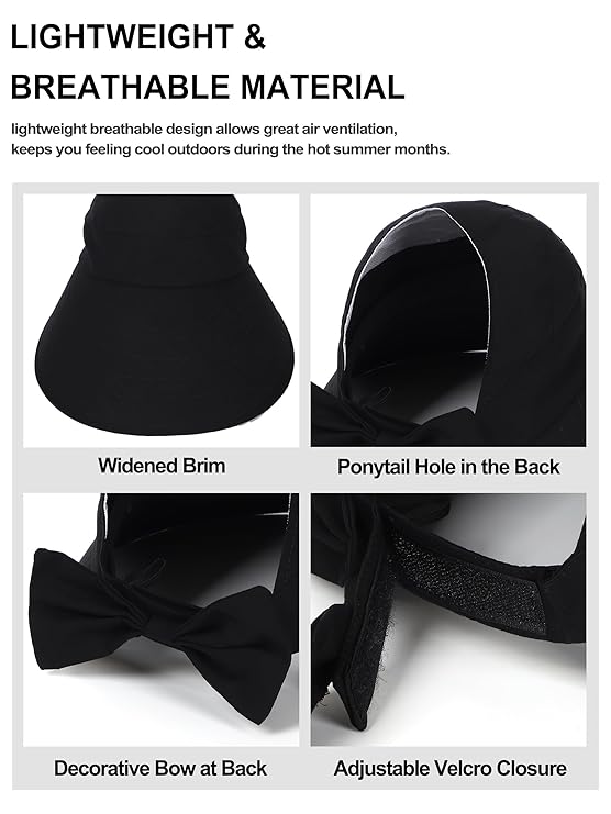 EZ LIVING Sun Hats for Women Wide Brim Visor UV Protection Hat for Beach Summer Packable Hat
