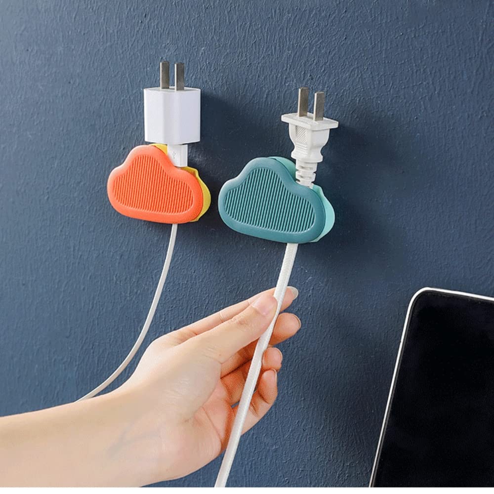 EZ LIVING Wire Holder Wire Organizer Plug Holder Cable Organizer Electrical Cord Management Cloud Shape Finisher Wire Clamp Wire Holder Clips for Wall (4)