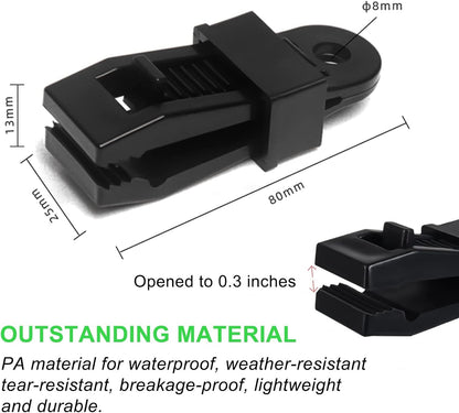 EZ LIVING 20 Pieces Tarp Clips Heavy Duty Lock Grip,Tarp Clamps for Cover Awnings, Outdoor Camping, Caravan Canopies, Car Covers