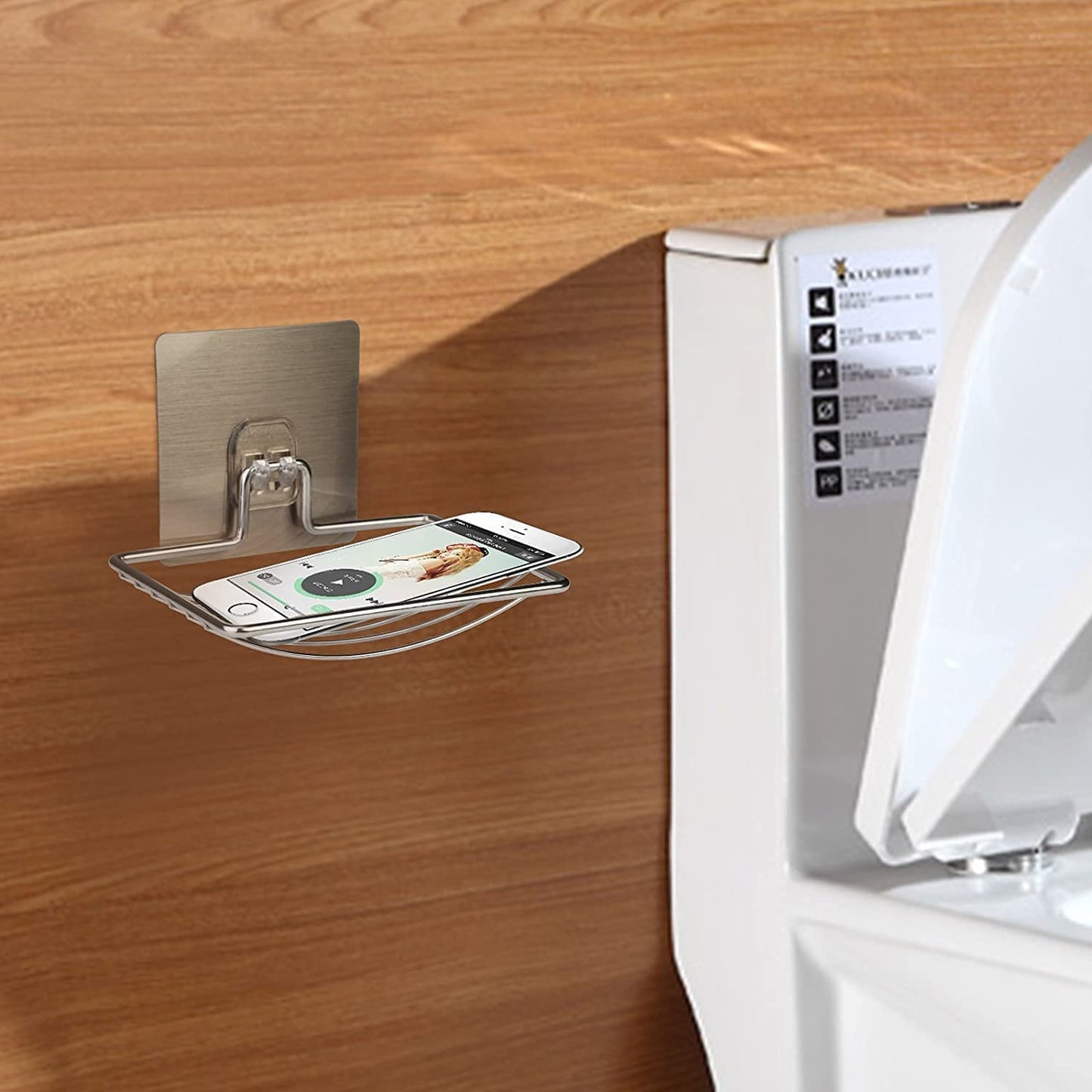 EZ LIVING Stainless Steel Soap Dish Holder,Self Adhesive Wall Mounted Sponge Holder,Keep The Soap Dry,No Odor,Easy to Clean,Strong Suction Tape,Storage Saver Rack for Home Kitchen Bathroom Shower (Pack1)