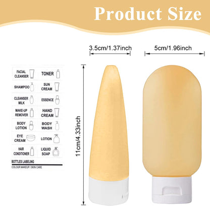 EZ LIVING Travel Bottles for Toiletries 3pcs Set,60ml Travel Toiletry Bottles,Small for Refillable Leakproof Squeeze Containers with Lids Shampoo Lotion BPA-Free