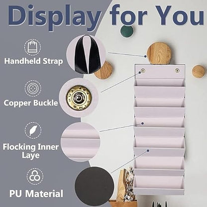 EZ LIVING Sunglasses Organizer 5 Slots Compact Travel Glasses Case Multiple Pairs Eyeglasses Storage Box Hanging and display Eyewear Holder