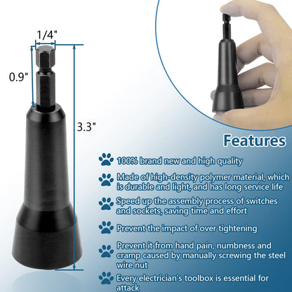 EZ LIVING Wire Twisting Spinner,Spin-Twist Wire Connector Socket,Wire twist tool with 1/4" Chuck(Black)