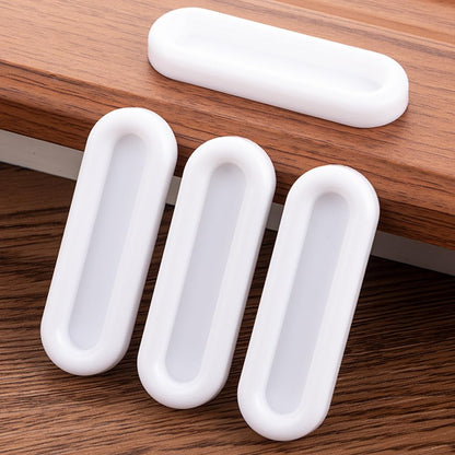 EZ LIVING 4 Pcs Self Adhesive Handles for Sliding Window Cabinets Drawers Pulls Self-Stick on Handles for Door Auxiliary (White)