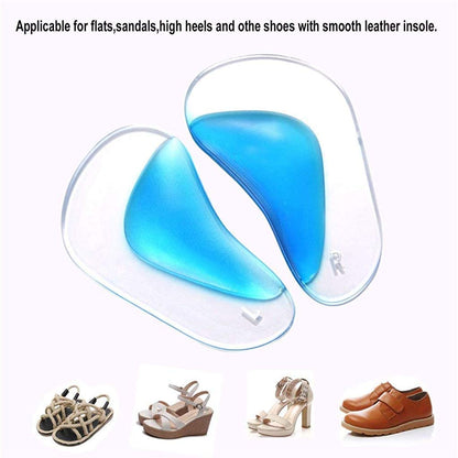EZ LIVING 2 Pairs Arch Support Insoles Fits for Flat Feet & Plantar Fasciitis Orthotic Arch Pads for Women and Men, Gel High Cushion Insert, One Size Fits All