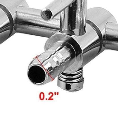 EZ LIVING Stainless Steel Air Flow Control Valves Aquarium Tube Splitter Inlet Water Fish Pumps (5Way)