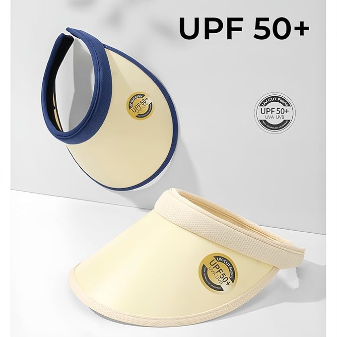 EZ LIVING Summer Sun Visors for Women - Fashion Sun Visor Wide Brim Sport Beach Hat UV Protection Baseball Golf Tennis Cap