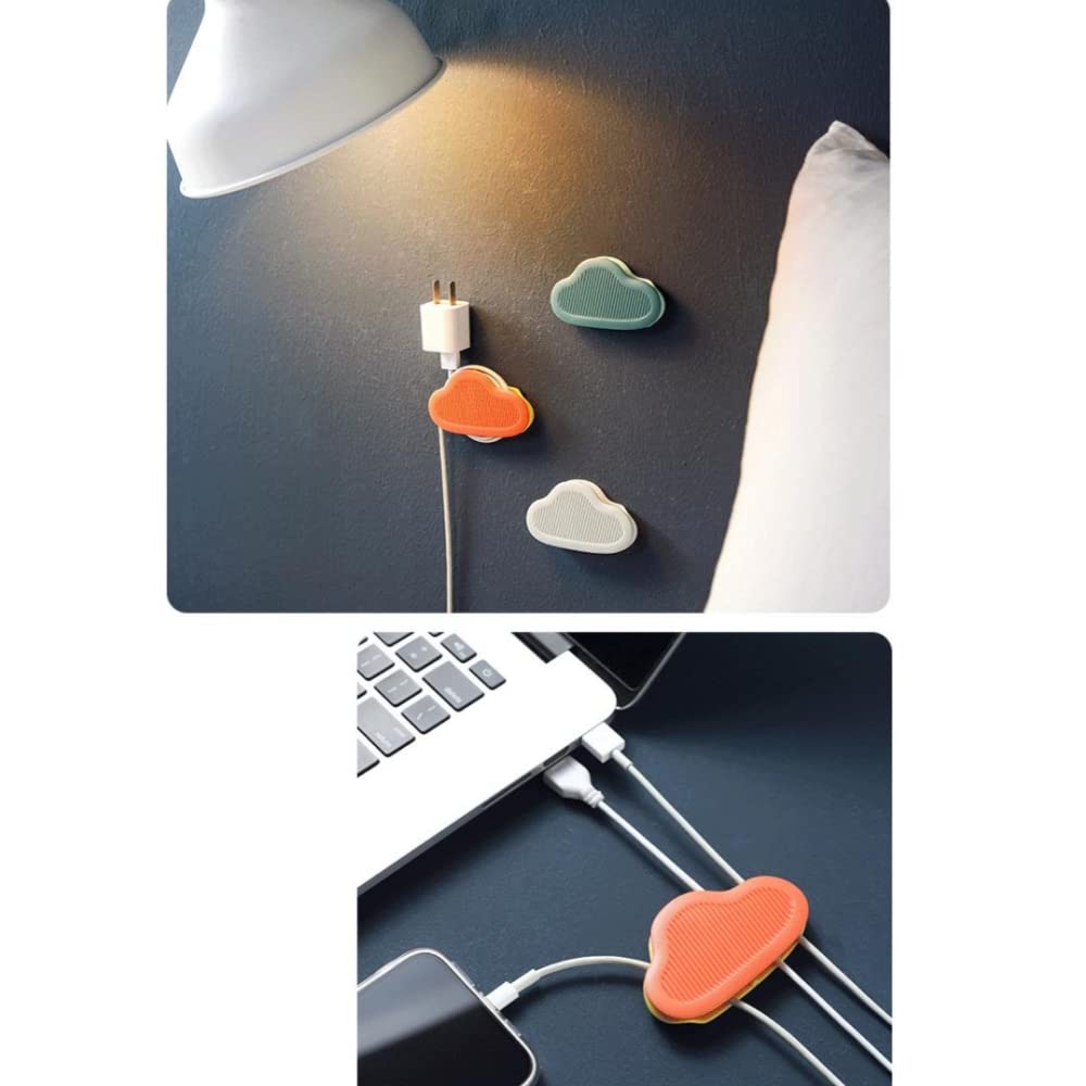 EZ LIVING Wire Holder Wire Organizer Plug Holder Cable Organizer Electrical Cord Management Cloud Shape Finisher Wire Clamp Wire Holder Clips for Wall (4)