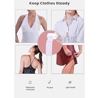 EZ LIVING Strips Double Sided Tape for Fashion, Clothing and Body | All Day Strength Invisible Dress Tape for women | Gentle to stick on Skin and clothes | Transparent Tap