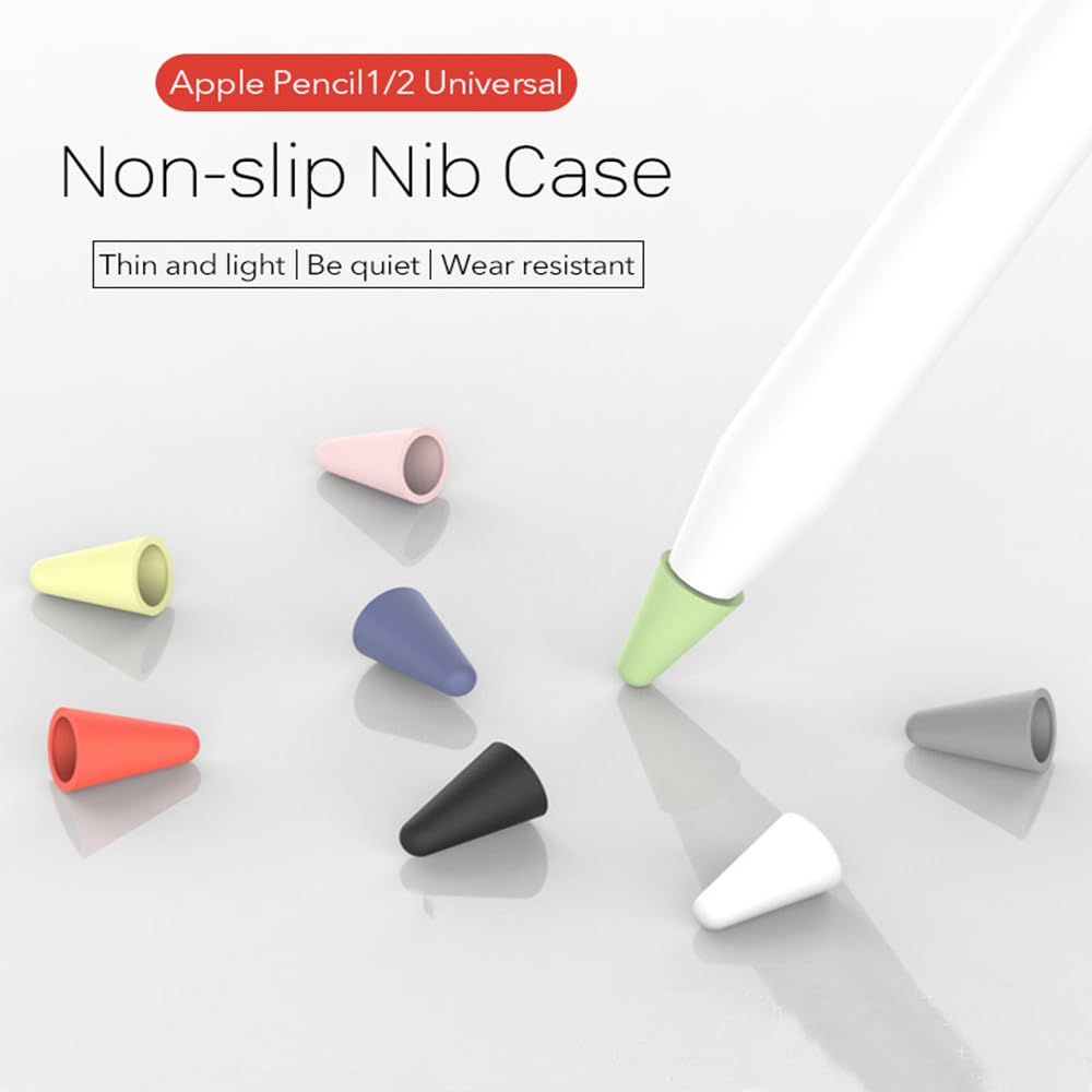 EZ LIVING Tips Cover Compatible with Apple Pencil Silicone Nibs Caps Writing Protection Accessories Silicone Pencil Nib/Tip Protector-8 PCS Mixed Color