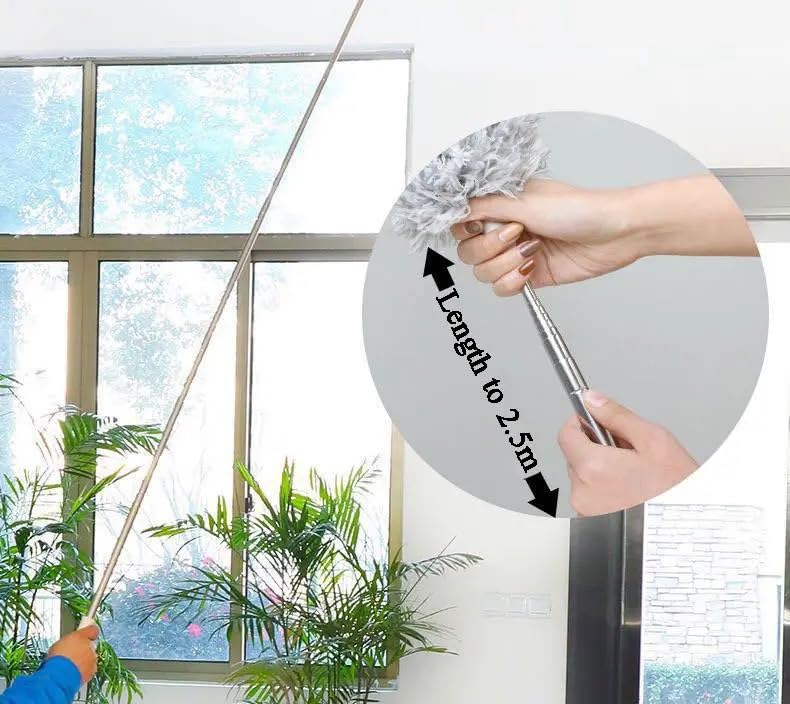 EZ Living 3pcs Set high Celling Fan Cleaning Brush High Ceiling Fan Dusting Brush Ceiling Fan Cleaning Tool Long Handle Fan Cleaner Extendable Fan Cleaning Brush