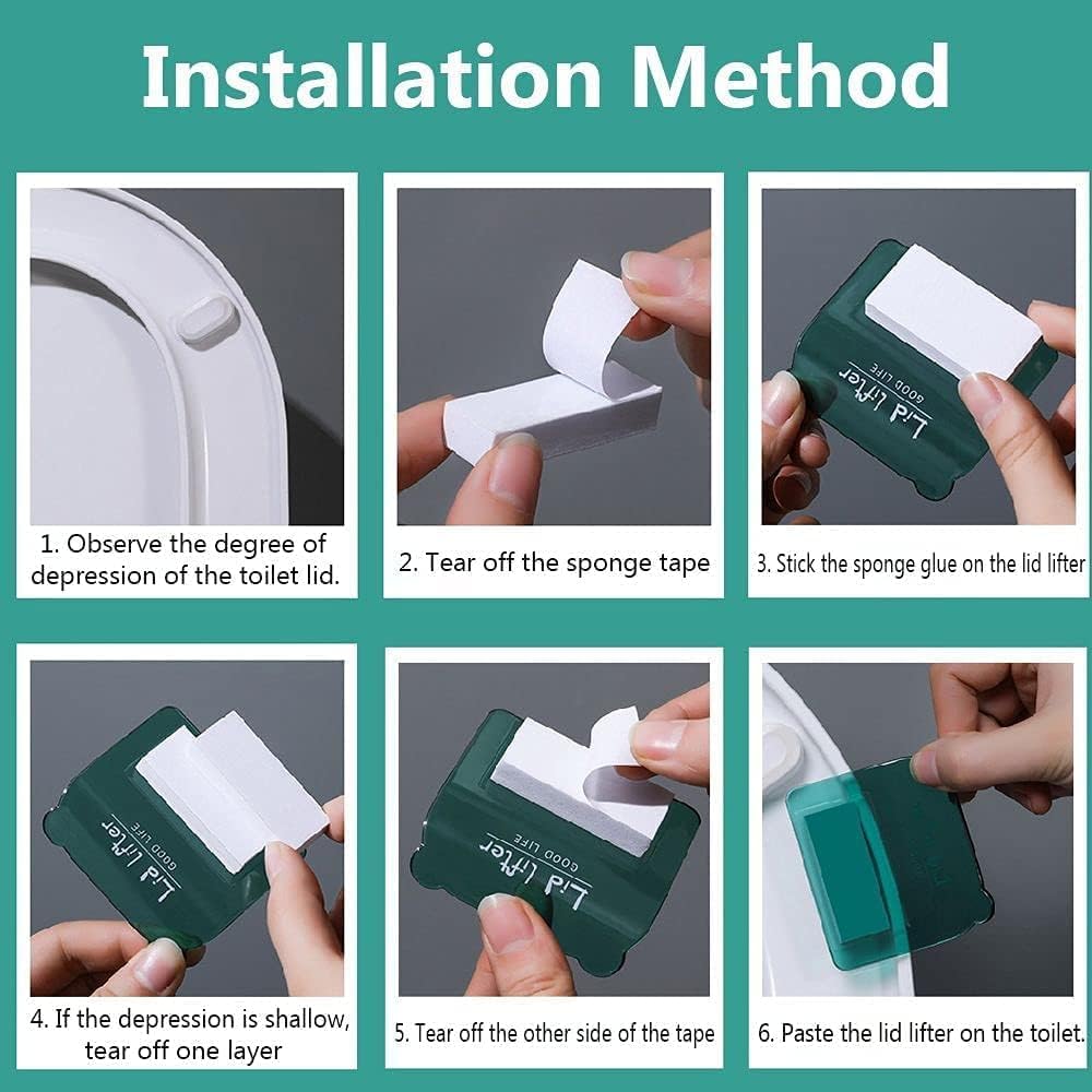 EZ LIVING Toilet Seat Lifter Clip Handle, Lid Lifter, Toilet Cover Lifter, Toilet Seat Lifter, Toilet Cover Support Lifter, Commode Accessories, Offices and Hotel Bathroom - Random Color 4PCS