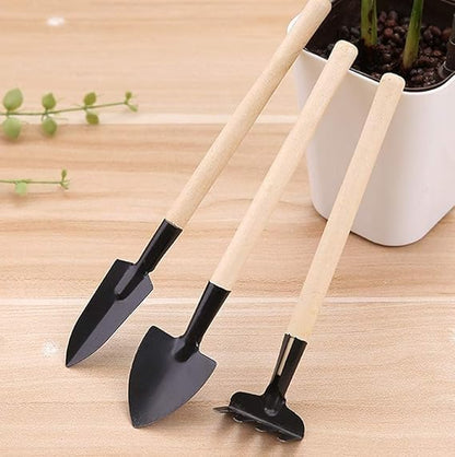 EZ LIVING 3PCS Set Plant kit Horticulture Tool Gardening Kit Gardening Tool Planting Kit Suite Small Shovel Three Piece Suit Outdoor Wooden