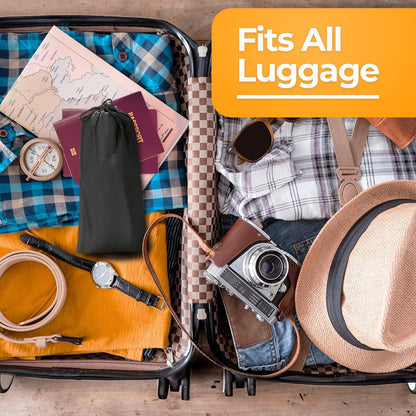 EZ LIVING Airplane Foot Hammock Foot Rest for Flight With Storage Bag - Portable Folding Travel Footrest for Planes, Office, Under Desk