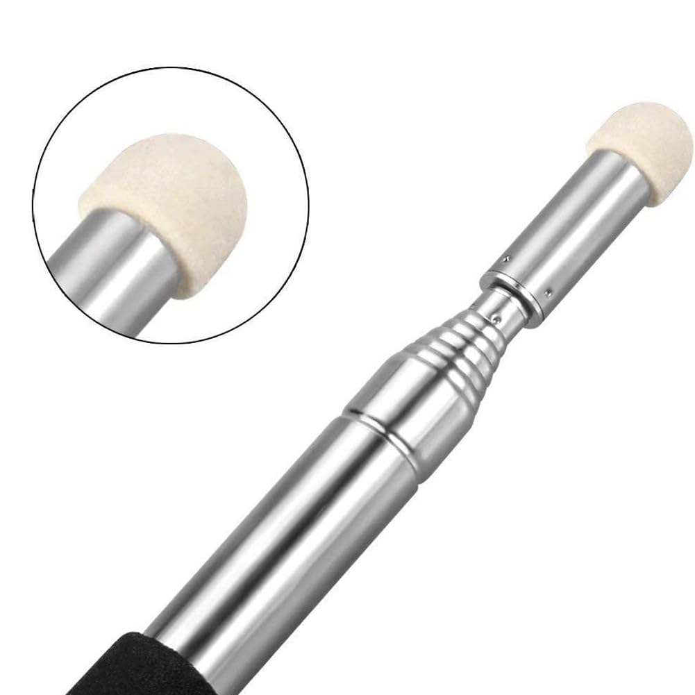 EZ LIVING Telescopic Teachers Pointer,Teaching Pointer Stick for Classroom,Metal Hand Retractable Pointer Extended Length 100cm, Handheld Presenter Whiteboard Pointer (Black)