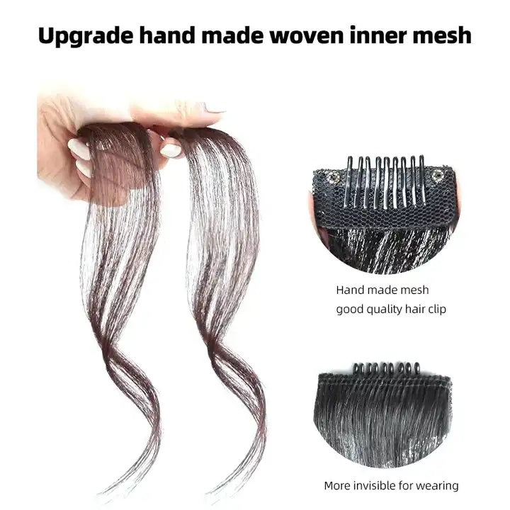 EZ LIVING 2pcs black color hari streak for women fake hair looks like real hair Hair Extension Clips for Women Everything You Need to Know Top Tips for Rocking Clip On Curtain Bangs Extensions