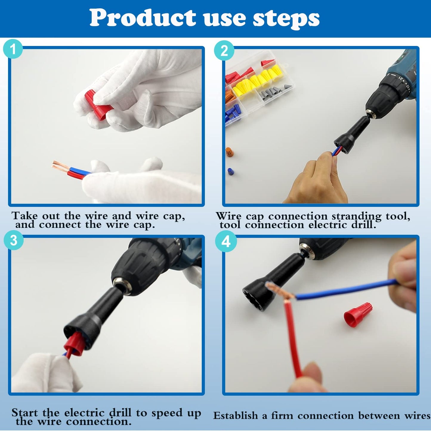 EZ LIVING Wire Twisting Spinner,Spin-Twist Wire Connector Socket,Wire twist tool with 1/4" Chuck(Black)