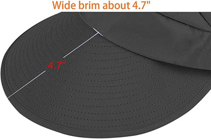 EZ LIVING Sun Visor Hats for Women UV Protection Wide Brim Summer Cap for Girls Hat UV Protection Breathable Casual Beach Hat, Sun Protection Cap for Women (Black).