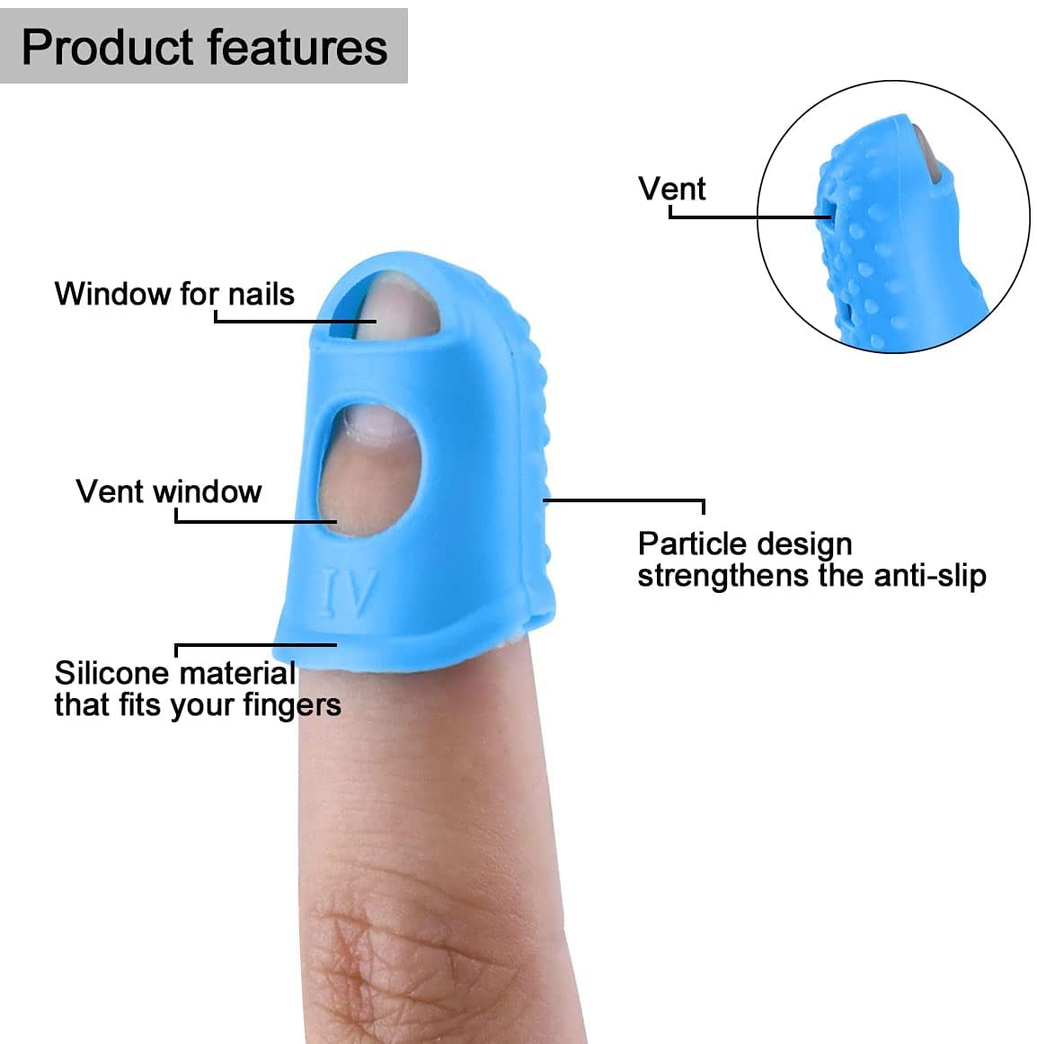 EZ LIVING 10pcs Guitar Silicone Finger Protector Color Fingertip Protection Covers Caps for Stringed Instruments, Sewing and Embroidery (Random Color)
