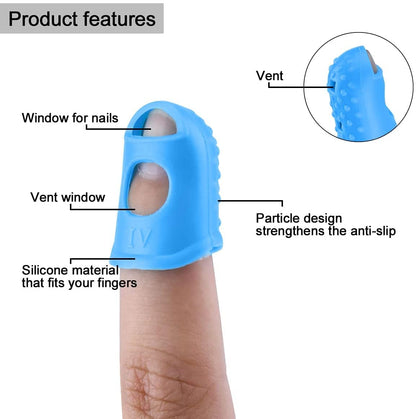 EZ LIVING 10pcs Guitar Silicone Finger Protector Color Fingertip Protection Covers Caps for Stringed Instruments, Sewing and Embroidery (Random Color)