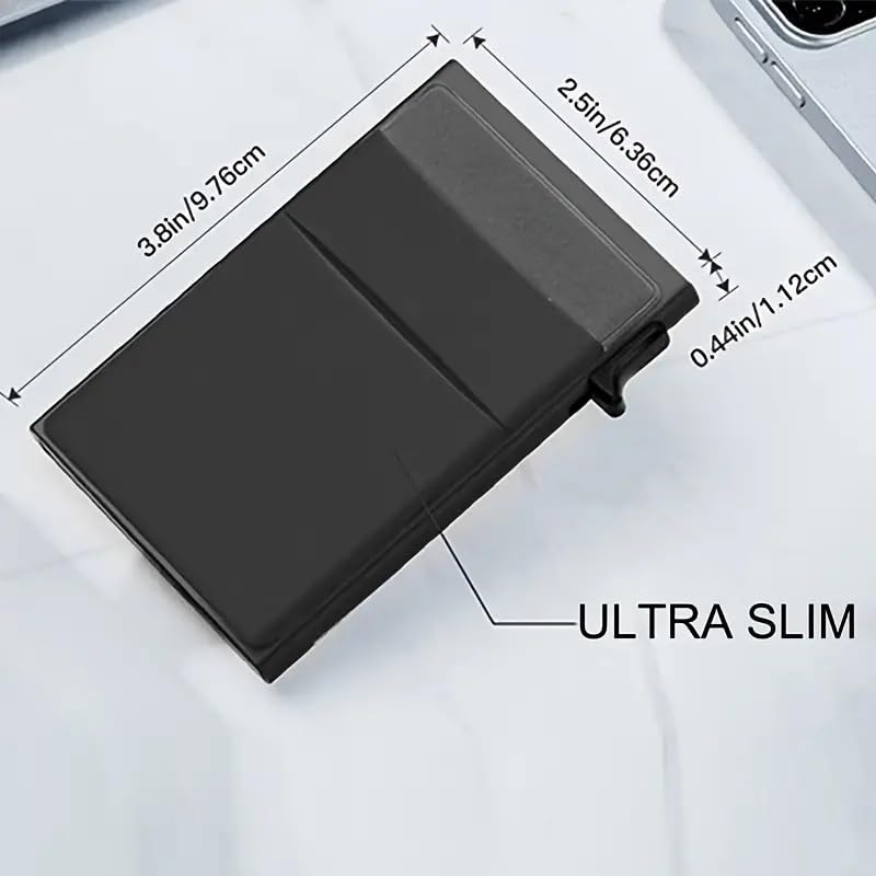 EZLIVING Pop-Up Card Holder is a Compact and Innovative Accessory Designed to securely Store and Quickly Access Cards, Such as Credit Cards, IDs, or Business Cards.