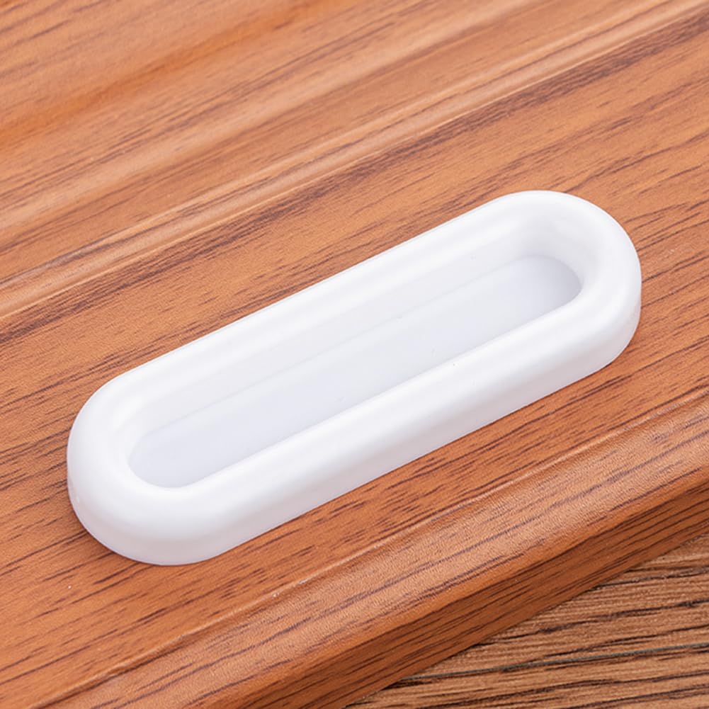 EZ LIVING 4 Pcs Self Adhesive Handles for Sliding Window Cabinets Drawers Pulls Self-Stick on Handles for Door Auxiliary (White)