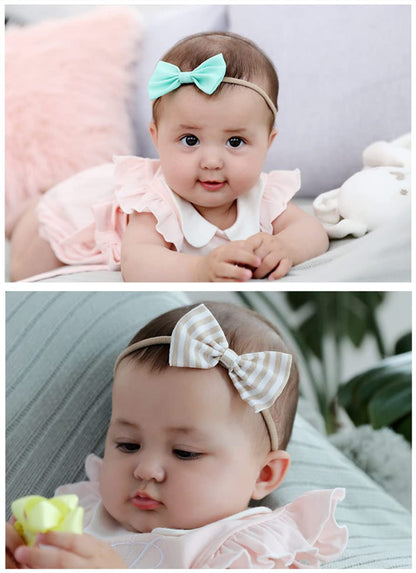 EZ LIVING 4pcs Flower Headbands Elastic Floral Hair Band, Bows Wrap Headband for Baby Girls, Infants and Newborns - Multicolor