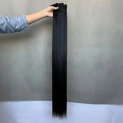 EZ LIVING 4pcs black hair extension for hair streak for women and girls Stunning Straight One Color Hair Streak Hair Extensions for Instant Glamour