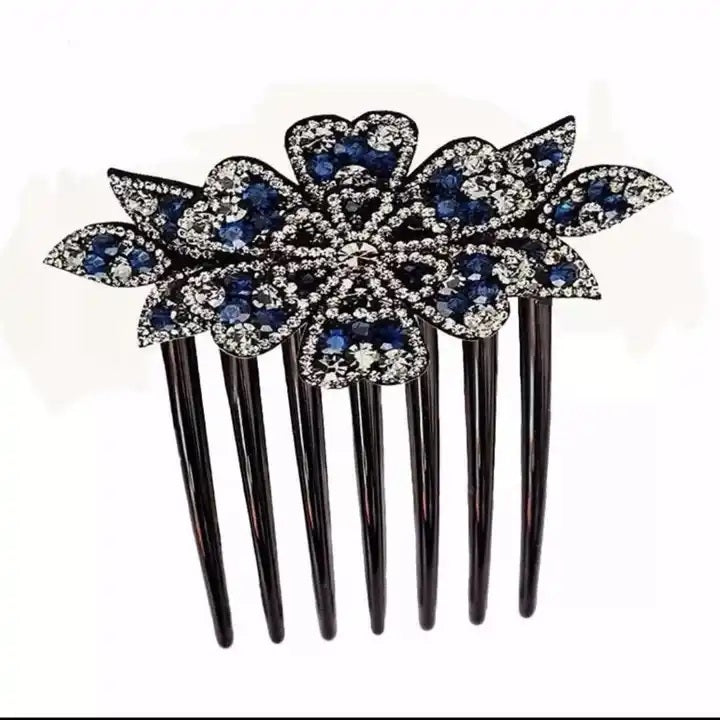 EZ LIVING 1pcs purple floral comb hair clip for women and girls hair pin side comb Stunning Flower Hair Comb Pins for Effortless Elegance Styling with Hair Clips for Women