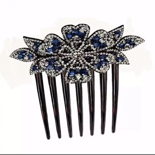 EZ LIVING 1pcs purple floral comb hair clip for women and girls hair pin side comb Stunning Flower Hair Comb Pins for Effortless Elegance Styling with Hair Clips for Women