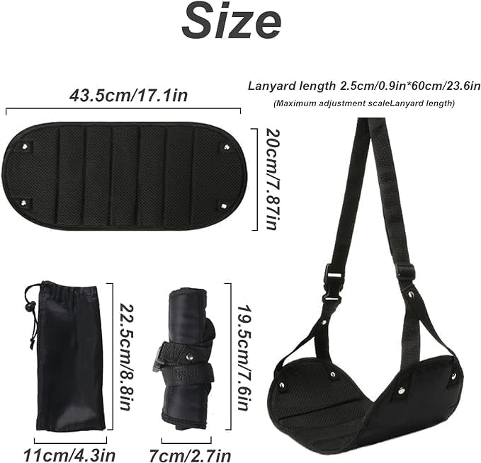 EZ LIVING Airplane Foot Hammock Foot Rest for Flight With Storage Bag - Portable Folding Travel Footrest for Planes, Office, Under Desk