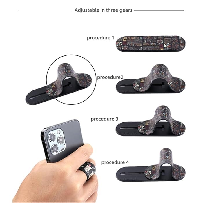 EZ LIVING Telescopic Phone Finger Grip Stand Holder – Adjustable Mobile Phone Grip with Extendable Finger Ring for Secure Hold and Comfortable Viewing