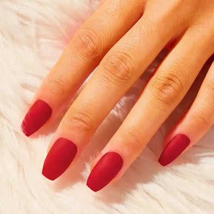 EZ LIVING 24pcs maroon color Press on fake nails Achieve Effortless Elegance Mastering the Art of Press On Manicures Press-On Nails