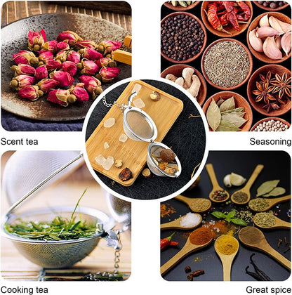 EZ LIVING Stainless Steel Tea Ball Strainer Mesh Infuser Filter Reusable Spice Filter Ball Herbs Infuser with Extended Chain Hook for Loose Leaf Tea & Spices Seasoning (Small 2 Pcs)