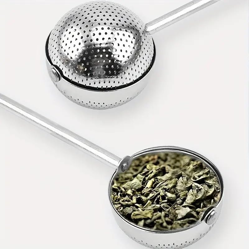 EZ LIVING Premium Stainless Steel Tea Infuser with Fine Mesh, Long Handle, and Easy-Remove Design for Loose Leaf Tea Brewing