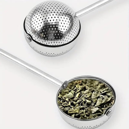 EZ LIVING Premium Stainless Steel Tea Infuser with Fine Mesh, Long Handle, and Easy-Remove Design for Loose Leaf Tea Brewing
