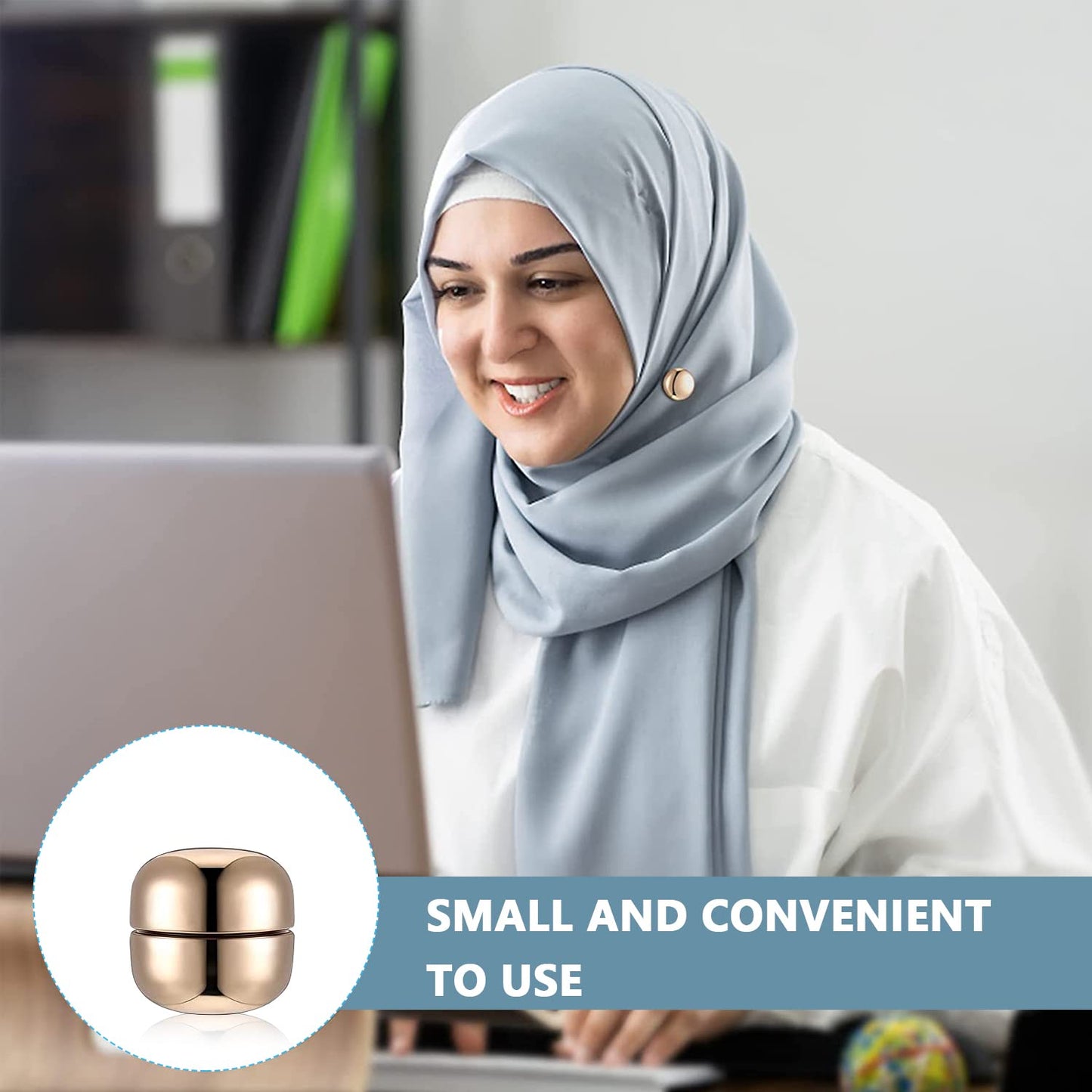 EZ LIVING 4 Pairs Hijab Pins Round Hijab Magnetic Pins for Women Girls Multi-Use Pinless Magnet Pins for Hijab Muslim Scarf Saree Pins Clothing Button Clip