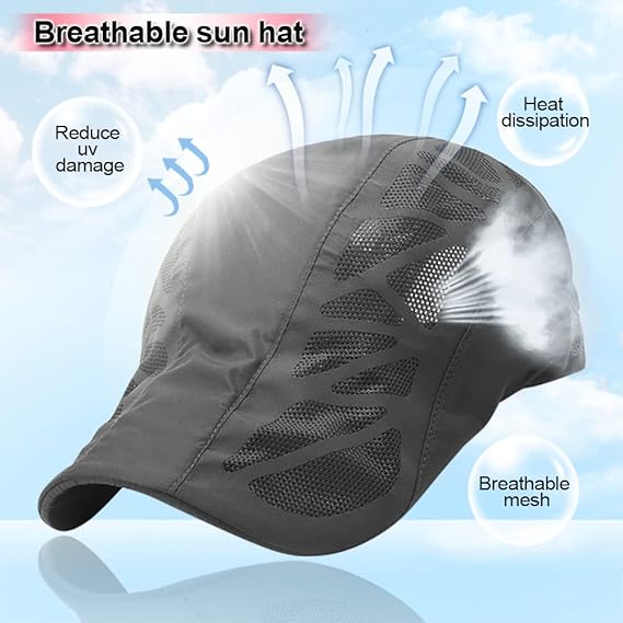 Hat for Men Woman Sports Cap Sun Hat Quick Drying Soft Polyester Fiber Adjustable for Unisex (Adjustable 56-60 cm)