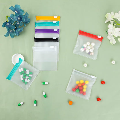 EZ LIVING 12 Pieces Pill Pouch Reusable Pill Pouch Bags Pill Bags Small Portable Pill Baggies Storage Pouches with Slide Lock Travel Plastic Pill Bags with Slide Lock for Pills Small Items