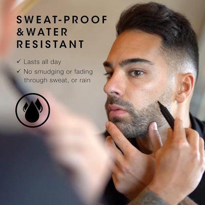 EZ LIVING Water Proof Beard Color Pencil For Men, Long Lasting Coverage, Male Mustache Repair Shape, Beard, Moustache & Eyebrows, Micro-Fork Tip For Seamless Application (Pack of 1) - Black