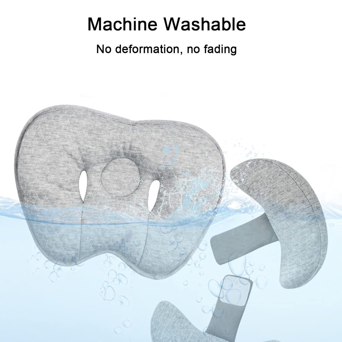 EZ LIVING 2 in 1 Baby Travel Pillow - Banana Shape Adjustable Baby Neck Head Support Car Seat Insert Pillow for Kids,Headrest Pillows for Cars, Gray