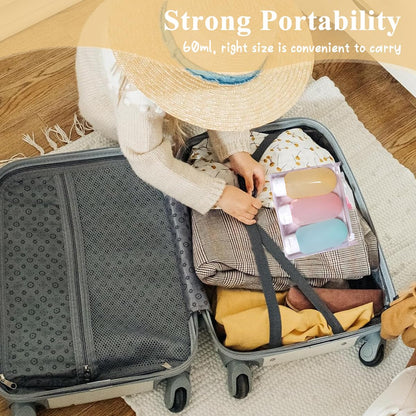 EZ LIVING Travel Bottles for Toiletries 3pcs Set,60ml Travel Toiletry Bottles,Small for Refillable Leakproof Squeeze Containers with Lids Shampoo Lotion BPA-Free