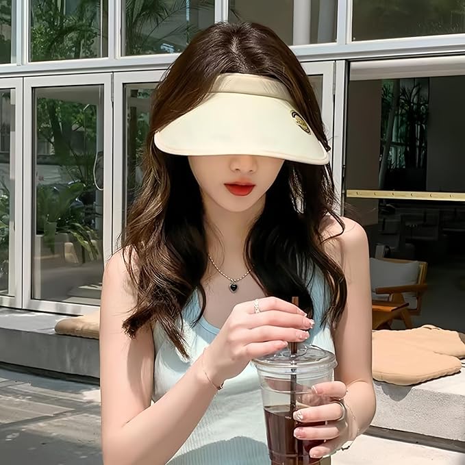 EZ LIVING Summer Sun Visors for Women - Fashion Sun Visor Wide Brim Sport Beach Hat UV Protection Baseball Golf Tennis Cap