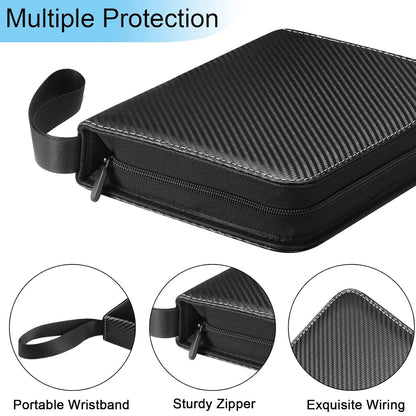 EZ LIVING 4 Pocket Card Binder Premium Zipper Bag Trading Card Binder 400 Double Sided Pocket PU Card Collection Binder Collector Card Album Card Folder for MTG, TCG, Sports Cards, Game Cards (Black)