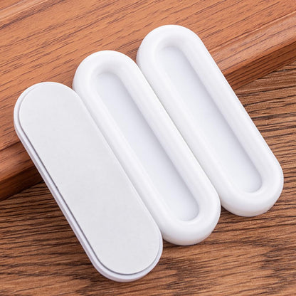 EZ LIVING 4 Pcs Self Adhesive Handles for Sliding Window Cabinets Drawers Pulls Self-Stick on Handles for Door Auxiliary (White)